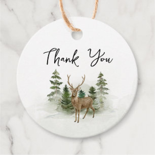 Skogsskuva för rustic Baby Shower Gåvor Etiketter