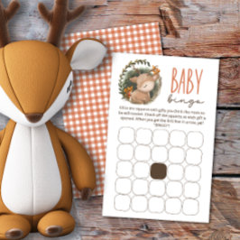 Skogsslippande babydusch bingo-spel vid hjort i ba