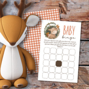 Skogsslippande babydusch bingo-spel vid hjort i ba