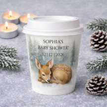 Skogssovande barn hjort vinter baby shower
