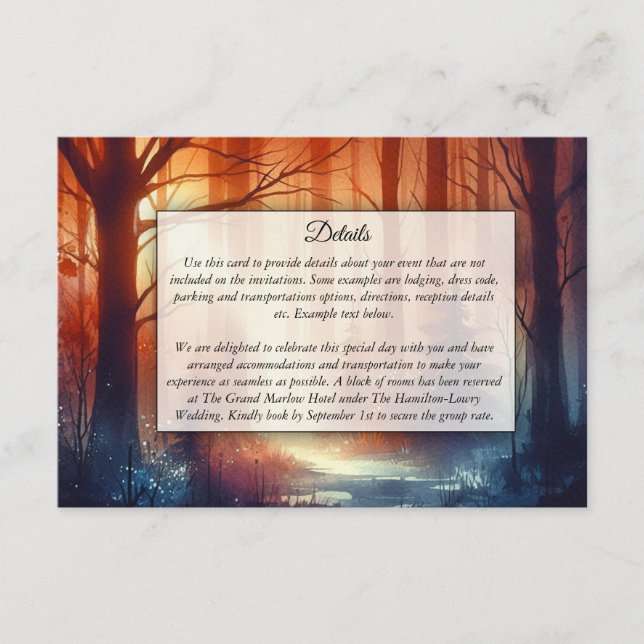 Skogsspellen i Falling Löv Bröllop Tilläggskort (Framsida)