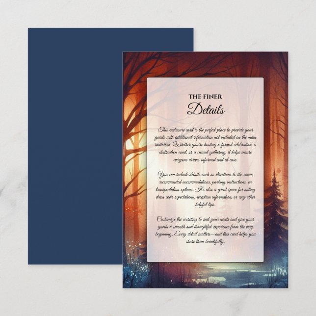 Skogsspellen i Falling Löv Bröllop Tilläggskort (Fram/baksida)