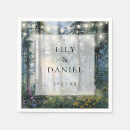 Skogssträngljus Vildblomma Bröllop Pappersservett