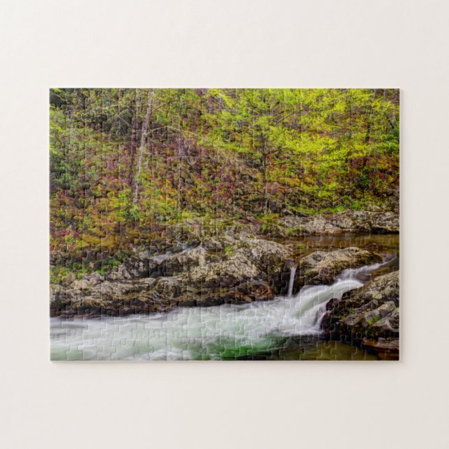 Skogsström i Great Smoky Mountains Pussel (Horisontell)