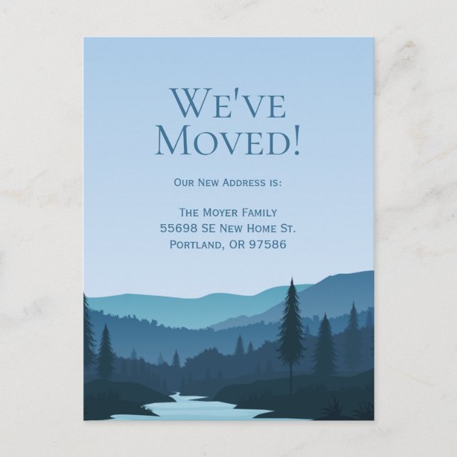 Skogsströmmen i Rustitenbergen med Gräs Träd Vykort (Framsida)