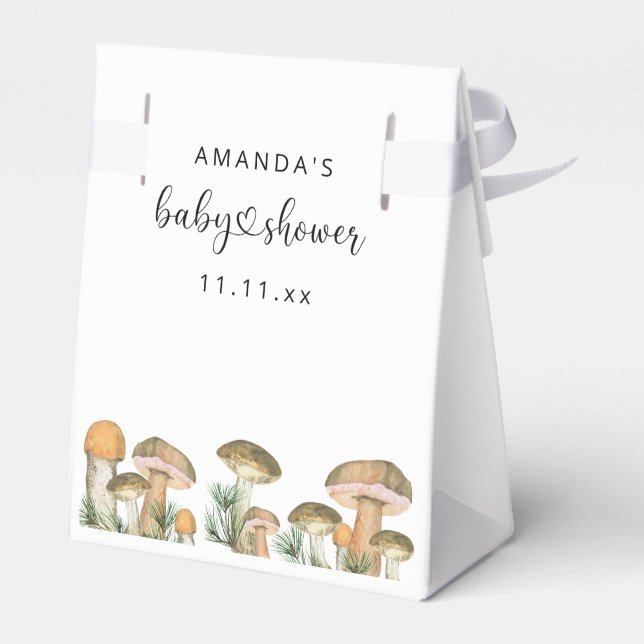 Skogssvamp baby shower  presentaskar (Baksidan Sidan)