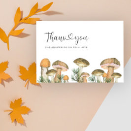 Skogssvamp baby shower tackkort tack kort