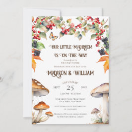 Skogssvamp Höst Bebis Baby Shower Inbjudningar