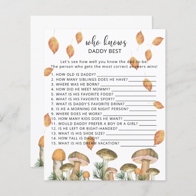 Skogssvampar - vem vet bäst om DADDY (Fram/baksida)