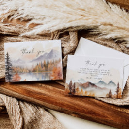 Skogstakksägelsekort Skog Rustik Höst Dämpad Tack Kort