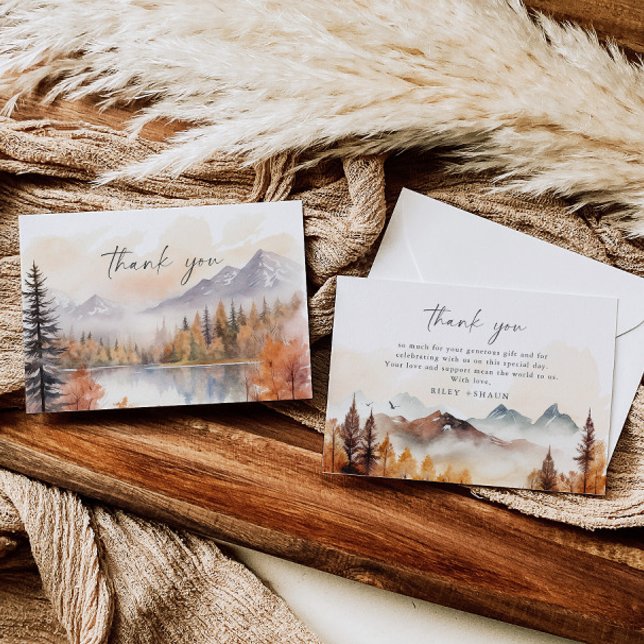 Skogstakksägelsekort Skog Rustik Höst Dämpad Tack Kort (Skapare uppladdad)