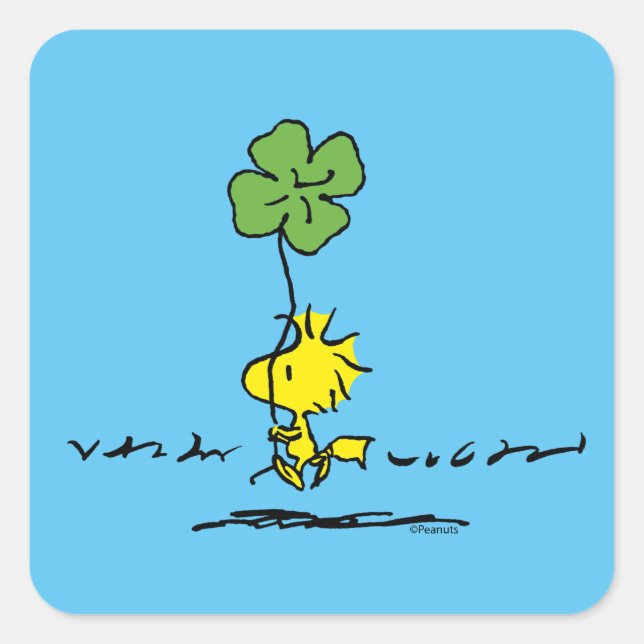 Skogstall med Shamrock Fyrkantigt Klistermärke (Framsida)