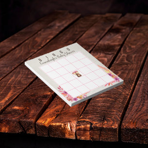 Skogstävlingsspel för höstskog (Bingo Game) Anteckningsblock