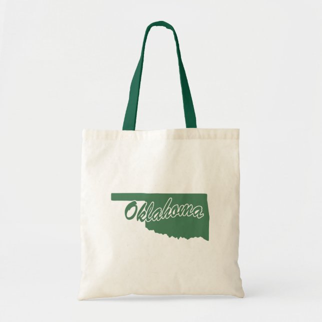 Skogstillståndet i Grönten Oklahoma Shape Tote Bag Tygkasse (Framsidan)