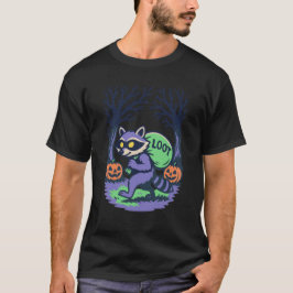 Skogstjuvarnas T-Shirt, Rolig Tvättbjörn Plundrar T Shirt