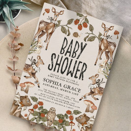 Skogstorybook Baby Shower Inbjudningar