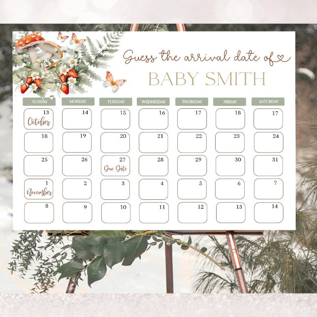 Skogstövel för babybabybabyskor för litet svamp poster (fall baby shower, woodland baby shower, rustic baby shower, little mushroom baby shower, gender neut)