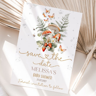 Skogstövel för babybabybabyskor för litet svamp spara datumet