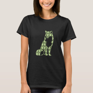 Skogstrå Grönt Square och Diamond Checkated Fox T Shirt