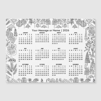 Skogsträd 2026 Kalender Personlig Magnet