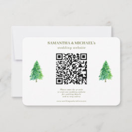 Skogsträd Blommig Qr Bröllopswebbplats Detaljer OSA Kort