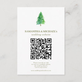 Skogsträd Blommig Qr Bröllopswebbplats Tilläggskort