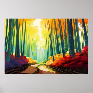 Skogsträdgården Bamboo Landcape Natature Poster