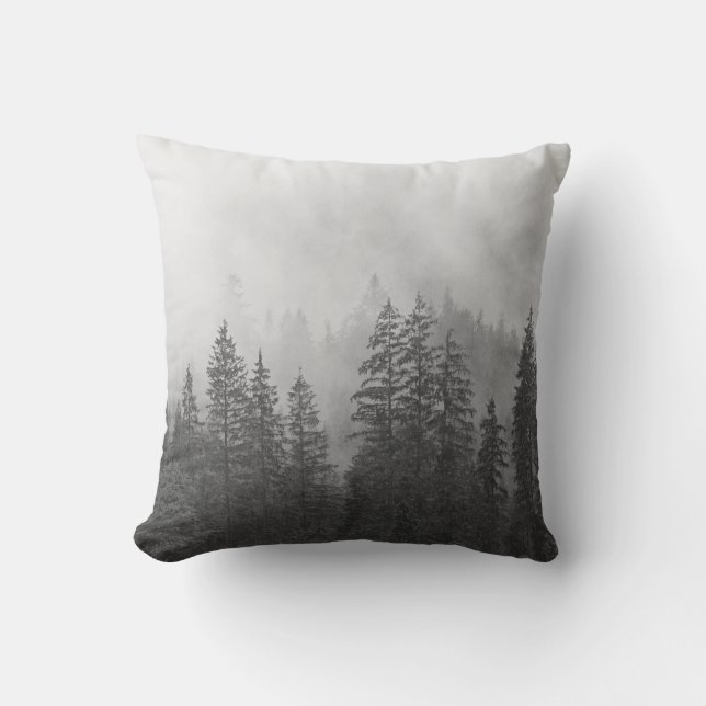 SkogsträdPillow i Svarta Gräs Kudde (Framsida)