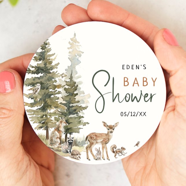 Skogsträdsdjur - babyskor underlägg papper rund (Skapare uppladdad)