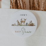 Skogsträdsdjur knapp för spädbarnsskor<br><div class="desc">Vi presenterar våra skogsdjur, söta babyduschknapp - perfekt för ett sött och vismiskt firande! Det är underbart för en gender-neutralt-dusch. Den här bohemiska designen är en ljuv och enkel scen med sitt naturliga landskap grönt träd och klassisk uggla och klassiska fåglar. Idealisk för att ha välkomnat en liten pojke eller...</div>