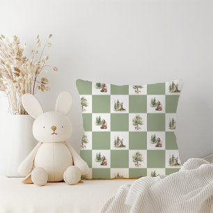 Skogsträdsdjur Mönster Baby Shower Kudde