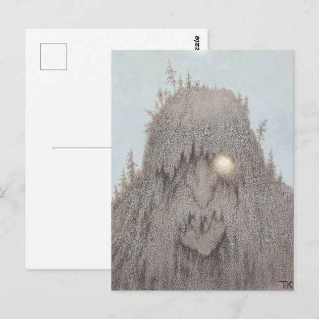 Skogstroll Theodor Kittelsen Vykort (Fram/baksida)