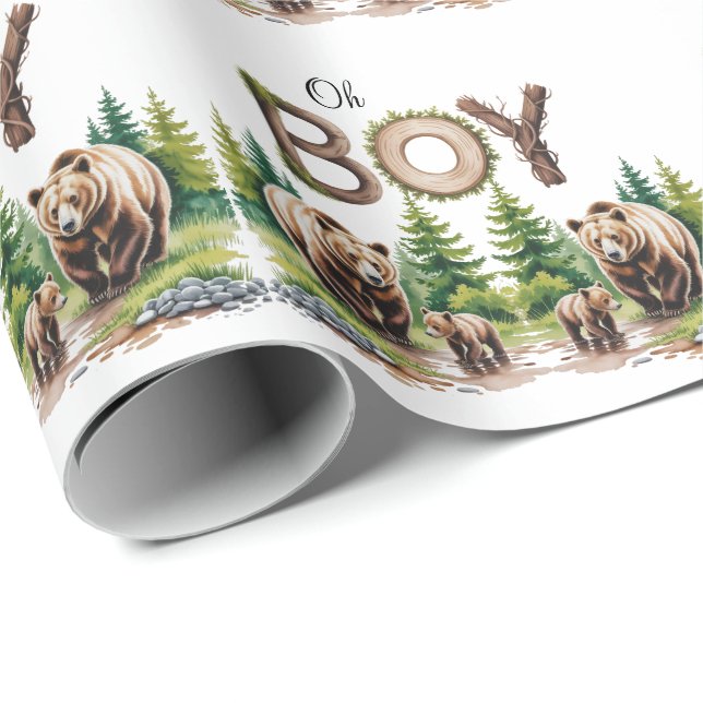 Skogstrumsskuvel, skogsträdor presentpapper (Rullad Hörn)