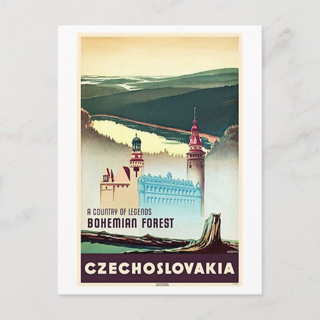 Skogstryckning i Tjeckoslovakien Vykort (Framsida)
