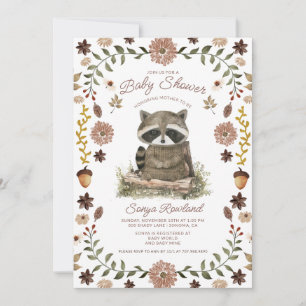 Skogstvättbjörn Babyshower Inbjudningar