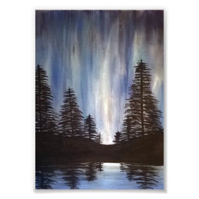 Skogsutskrift 5 x 7 Aurora Fototryck (Framsidan)