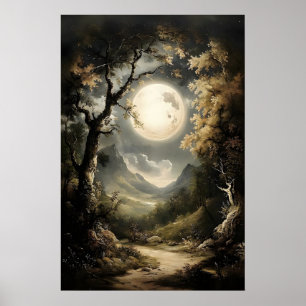 Skogsutskrift i månljus, Mörk akademisk gotisk väg Poster