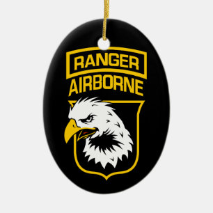 Skogsvaktare Airborne Eagle Patch Julgransprydnad Keramik