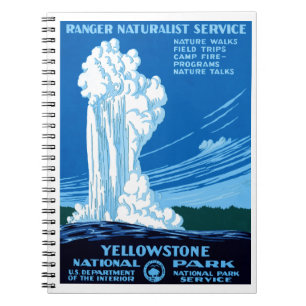 Skogsvaktare Naturalist Service ~ Yellowstone Anteckningsbok Med Spiral