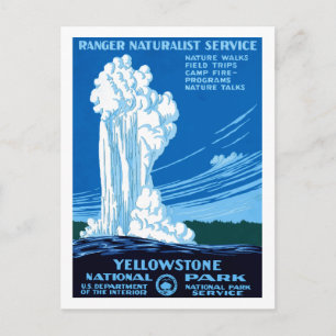 Skogsvaktare Naturalist Service ~ Yellowstone Vykort