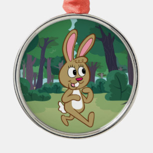 Skogsvaktare Rick Becky Hare Julgransprydnad Metall