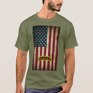 Skogsvaktare School Tab i amerikanska Flagga Army  T Shirt