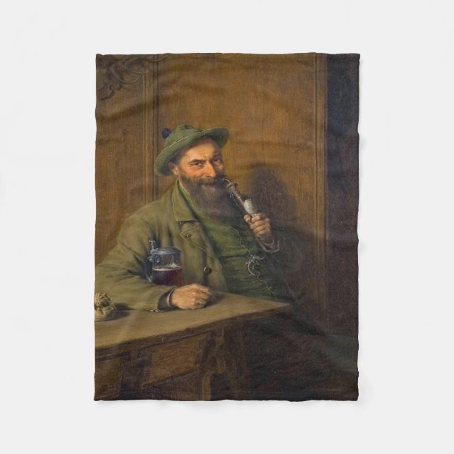 Skogsvaktarn Forest (av Eduard von Grützner) Fleecefilt (Framsidan)