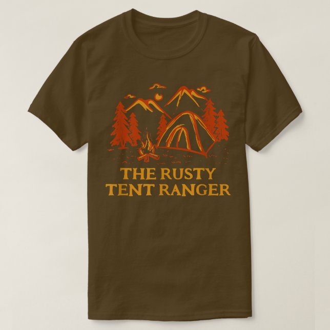 Skogsvaktarn Rusty Tält Camping Friends Camper Bud T Shirt (Design framsida)