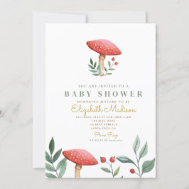 Skogsvamp i skogshuset Baby Shower Inbjudningar