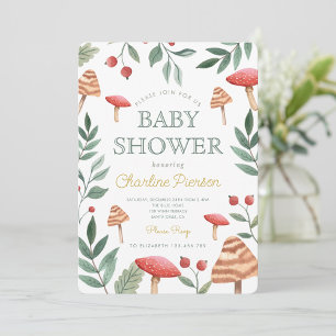 Skogsvamp i skogshuset Baby Shower Inbjudningar