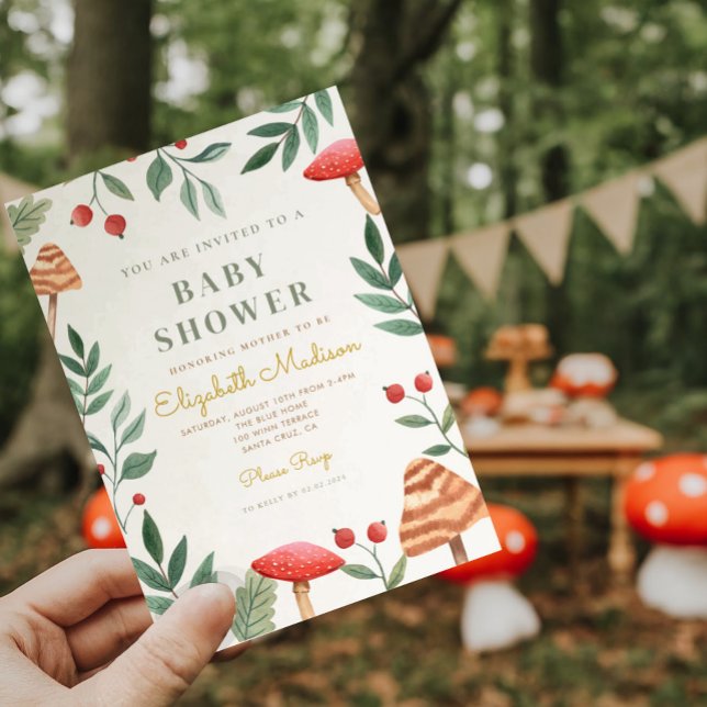 Skogsvamp i skogshuset Baby Shower Inbjudningar (Skapare uppladdad)