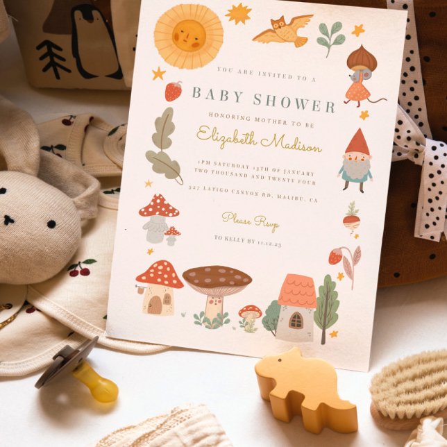 Skogsvamp i skogshuset Baby Shower Inbjudningar (Skapare uppladdad)