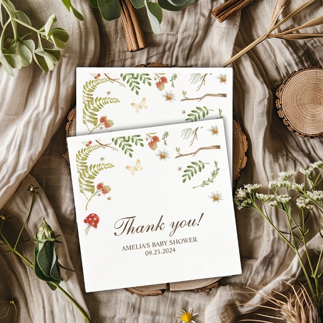 Skogsvampar könsneutrala babydusch pappersservett (Skapare uppladdad)