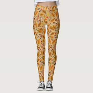 Skogsvampar och hösthöstens flora på träskmark leggings